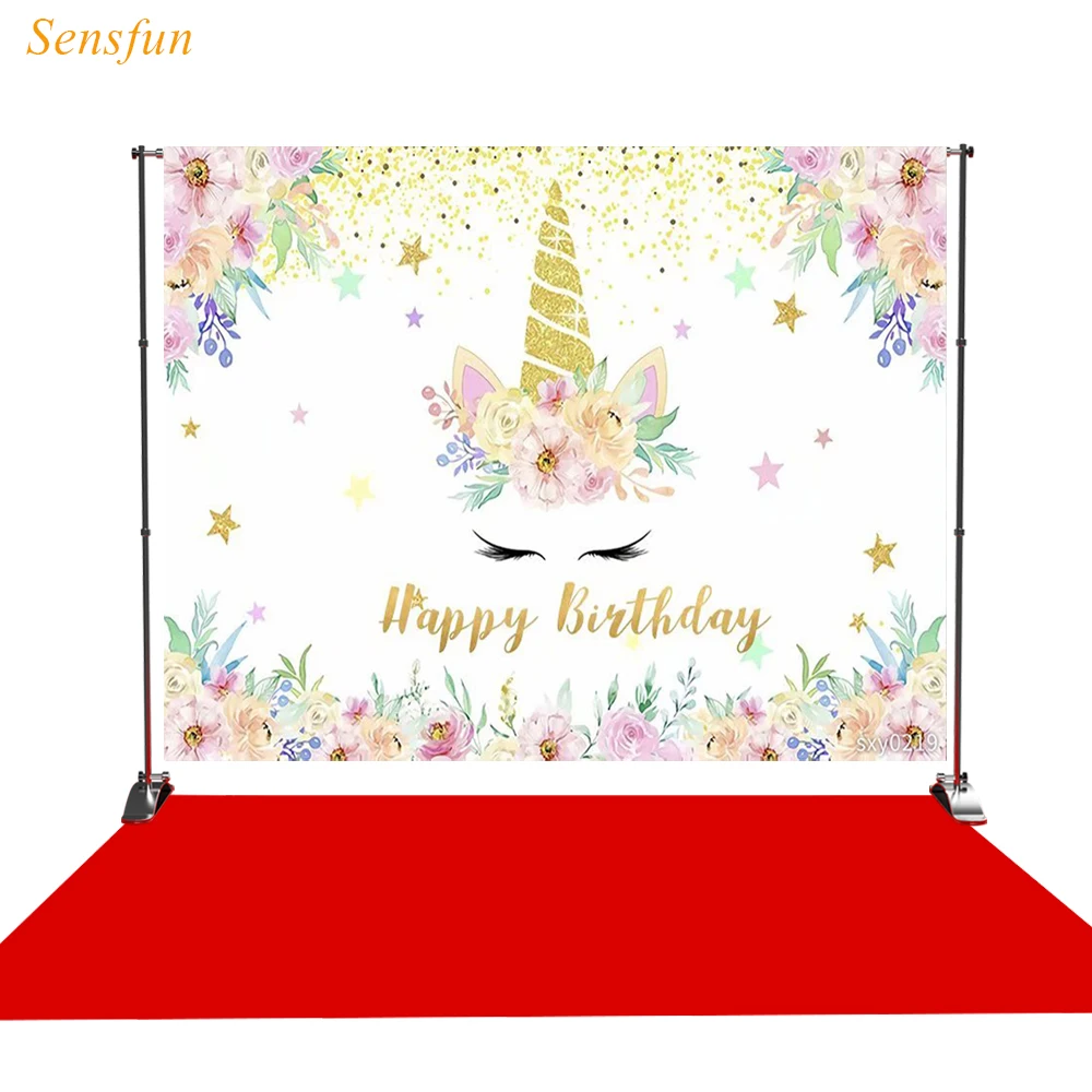 LEVOO фон для фотостудии Единорог цвет день рождения акварель растение фотобудка