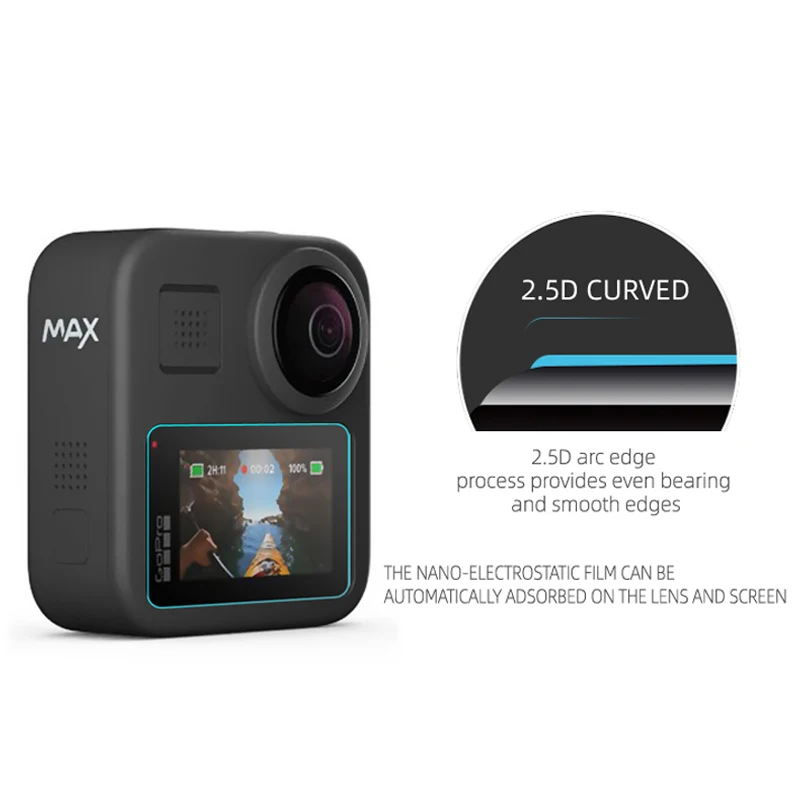 2 шт. УФ фильтр для объектива GoPro Max черный чехол с защитой от царапин защитная