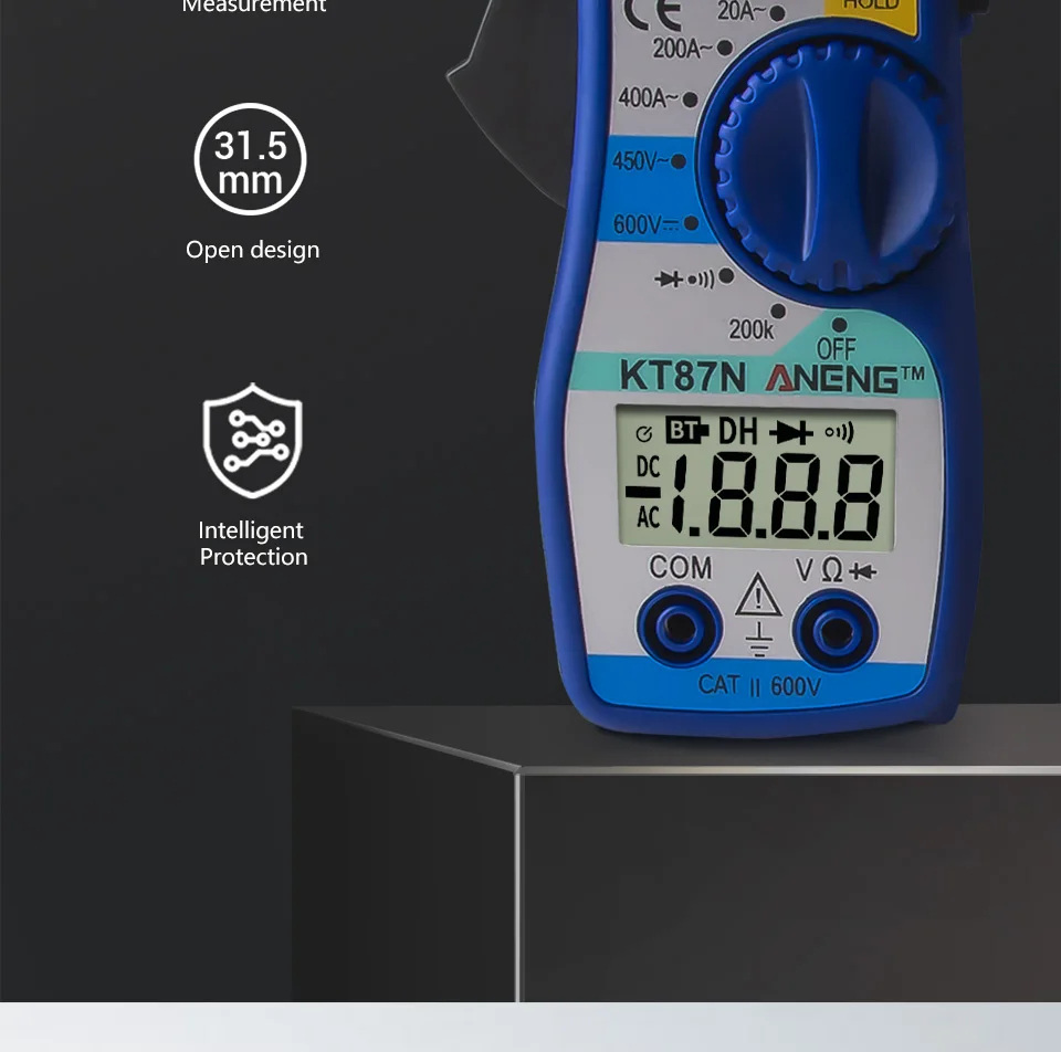 ANENG KT87N AC DC токовые клещи Электрический тестер 600 в true rms мультиметр зажим pinza amperimetrica megger Вольт тестер