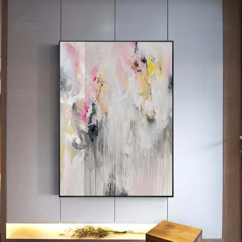 

After Minimalist Modern Abstract Oil Painting high-end hand-painted Decorative Painting The Living Room Entrance Light Luxury Mo