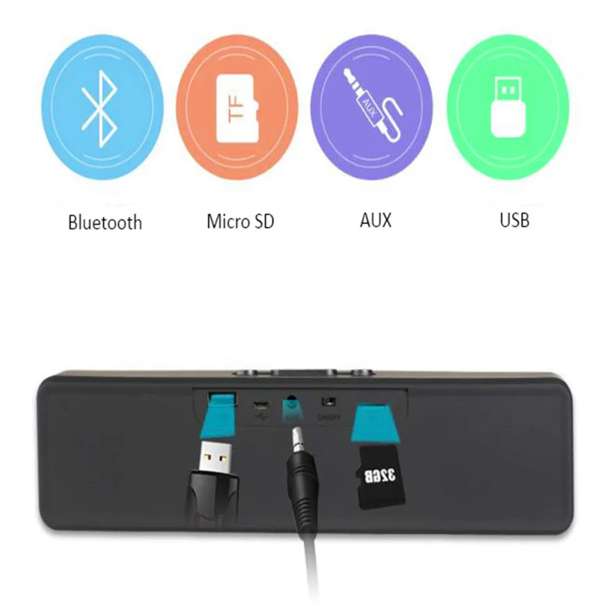 Bluetooth колонка с Fm радио стерео компьютерные колонки s Usb саундбар бумбокс сабвуфер