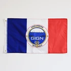 Французский флаг для спецопераций, полиции дармерии GIGN, национальная спецназа Франции, 100D полиэстер, 150x90 см, декоративный флаг 3x5 футов