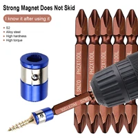 10pcs alloy steel ph2 phillips magnetic screwdriver bit cross head hex shank electric screw driver bits 65mm copper hand tools