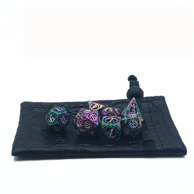 

Hollow gear metal multi-faced dice set is suitable for MTG RPG DnD board games and teaching math entertainment dice