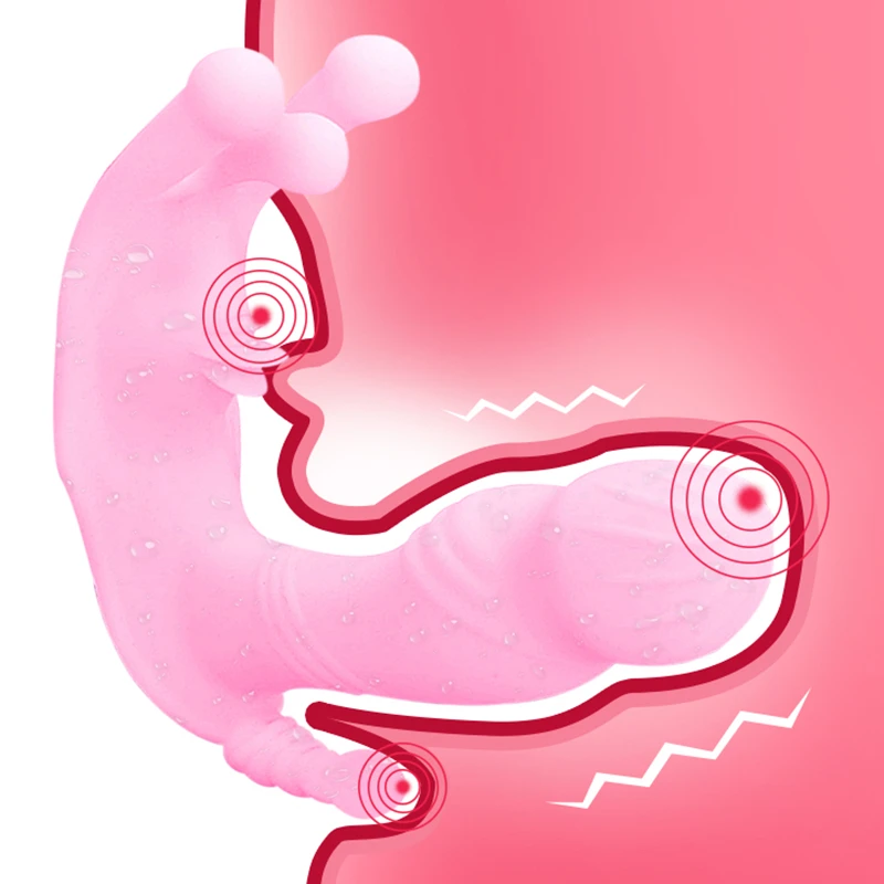 Фаллоимитатор вибратор-бабочка для женщин Стимулятор клитора двойная