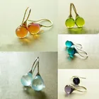 Женские серьги-подвески с опалом и лунным камнем, серебряные серьги с радужным камнем, свадебные ювелирные изделия, янтарные серьги