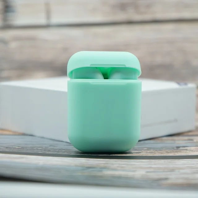i12 matte green Оригинальные i12 TWS Bluetooth наушники сенсорные невидимые Наушники Спортивные Беспроводные Наушники Стерео гарнитуры pk i9s i20 tws i30 i60 i80 - Цвет: i12 matte green