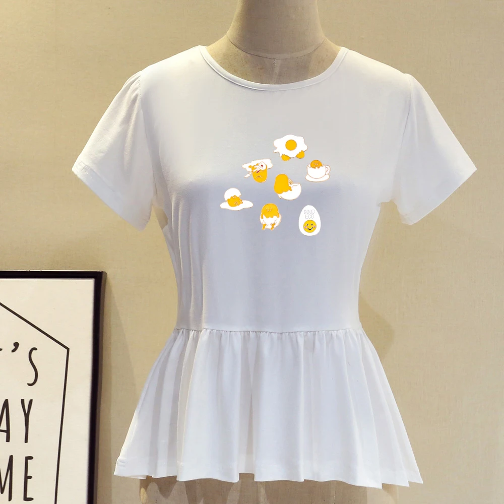 Funny t shirts women Summer tops for 2019 short sleeve gudetama graphic Camiseta dibujos animados Tee Shirt | Женская одежда