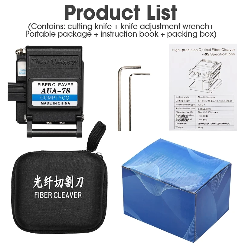 

Free Shipping High Precision Fiber Cleaver AUA-7S Cold Contact Dedicated Metal Fiber Optic Cutter Optical Fiber Cutting Knife