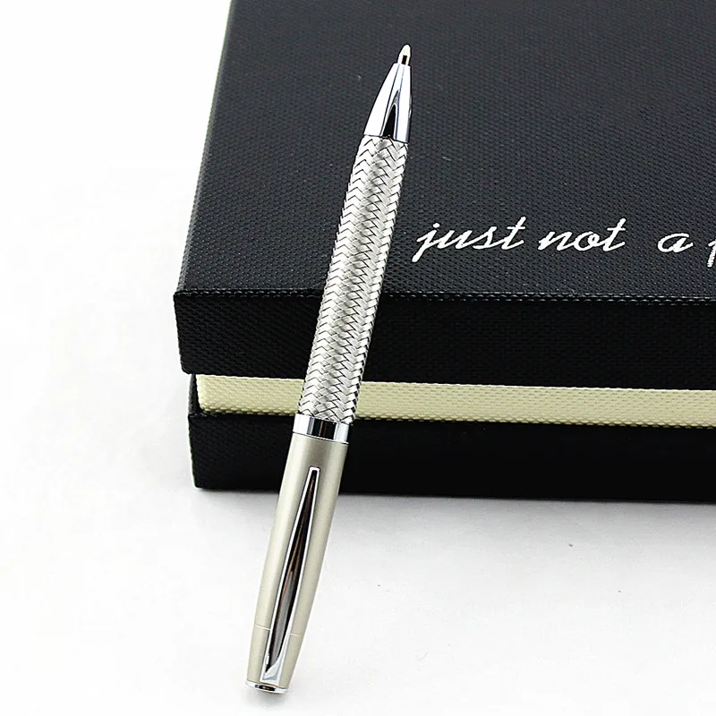 Роскошные шариковая ручка из нержавеющей стали серебряная клипса красивая
