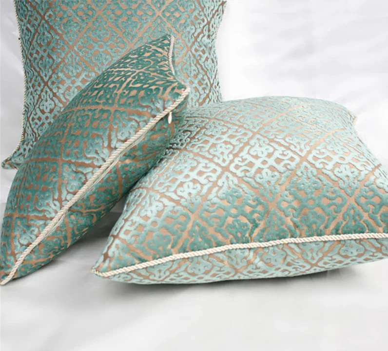 Наволочка из льна и хлопка с абстрактным геометрическим принтом в скандинавском