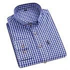 рубашка в клетку рубашки для мужчин Рубашки с длинным рукавом Aoliwenмужские рубашки из 100% хлопка в черную клетку с длинным рукавом, 2021, осенняя Удобная Повседневная качественная одежда, Camisas para hombr