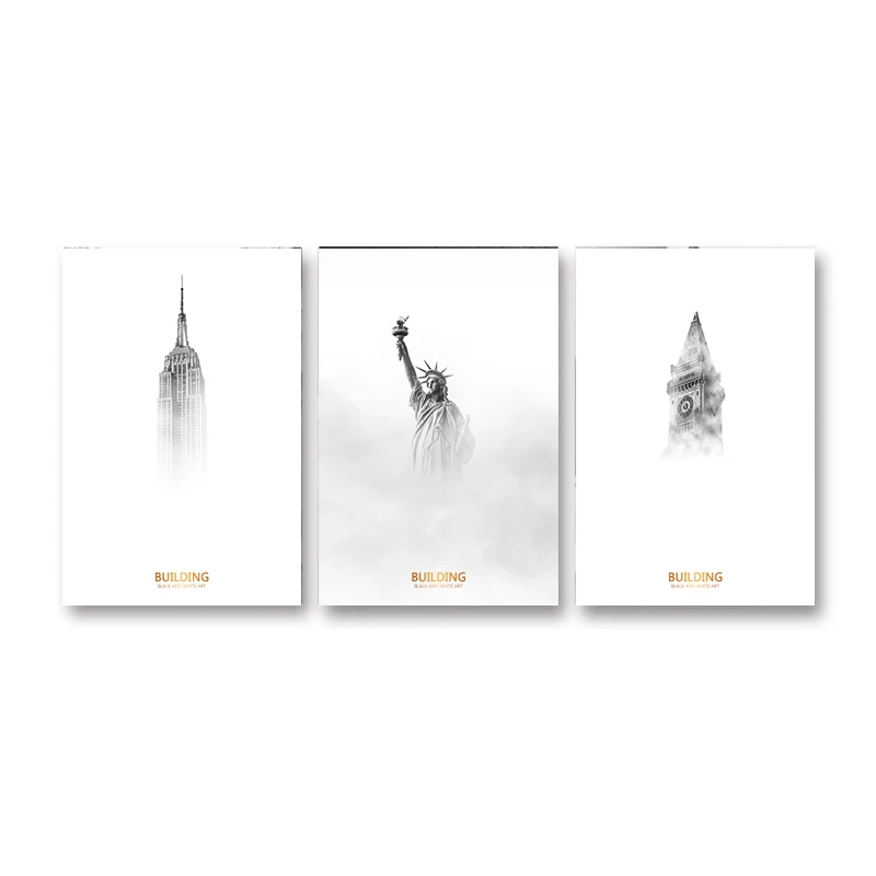 

Modern simple landscape decoration painting minimalist architecture hanging painting decoration painting canvas wall art poster