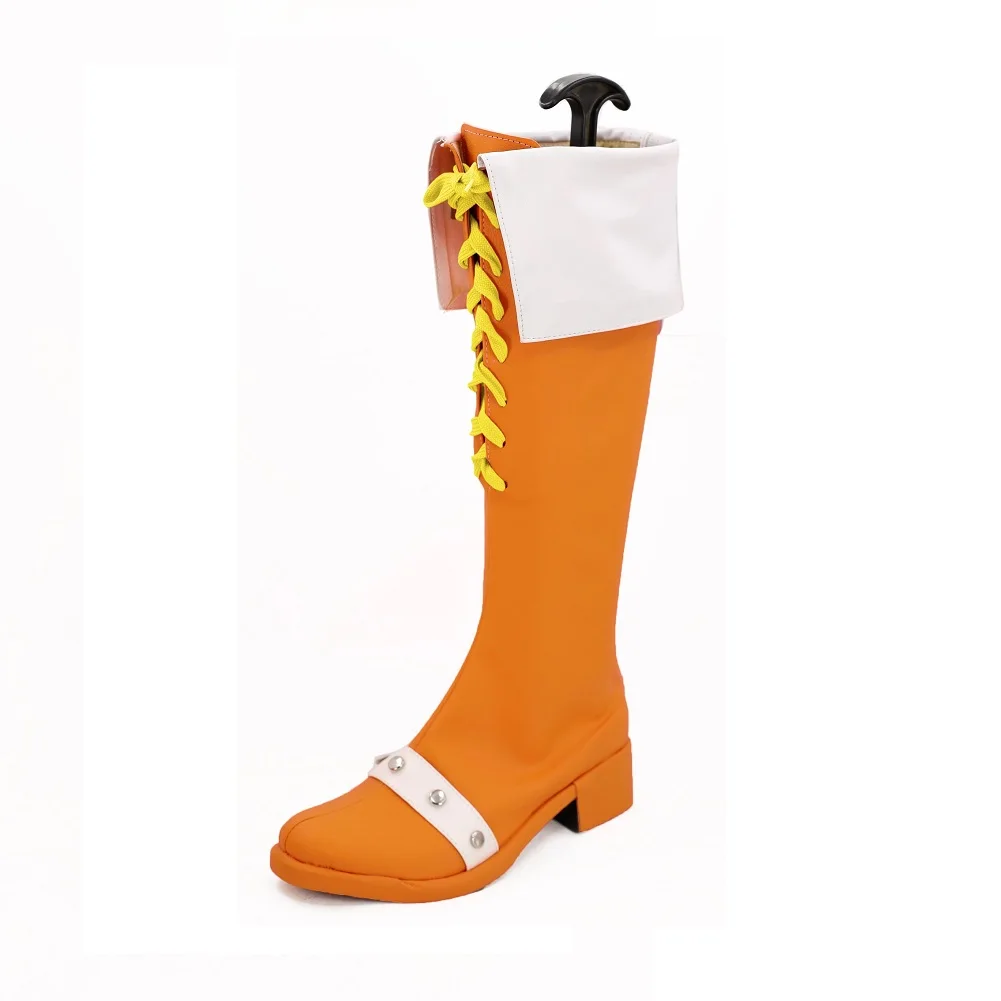 Сапоги женские весенние оранжевые в стиле семерка смертных грехов - купить по