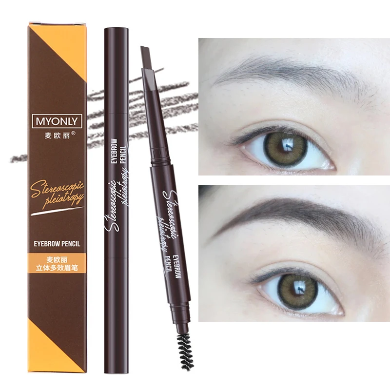 

Natural Makeup Double Heads Automatic Eyebrow Pencil 5 Color Waterproof Long-lasting Black Brown Wild Brows Shaping Eyebrow Pen