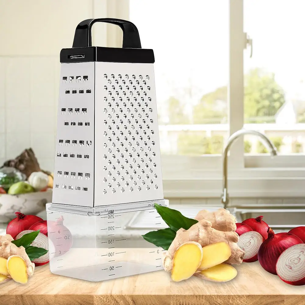 6 дюймов 4-стороннее Нержавеющая сталь Терка с мерная емкость ручной сыр овощи