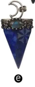 black-e WT-P1491 Подвеска из натурального камня в форме треугольника, натуральный драгоценный камень с подвеской в виде полумесяца, подвеска из камня, Модные женские ювелирные изделия - Окраска металла: black-e