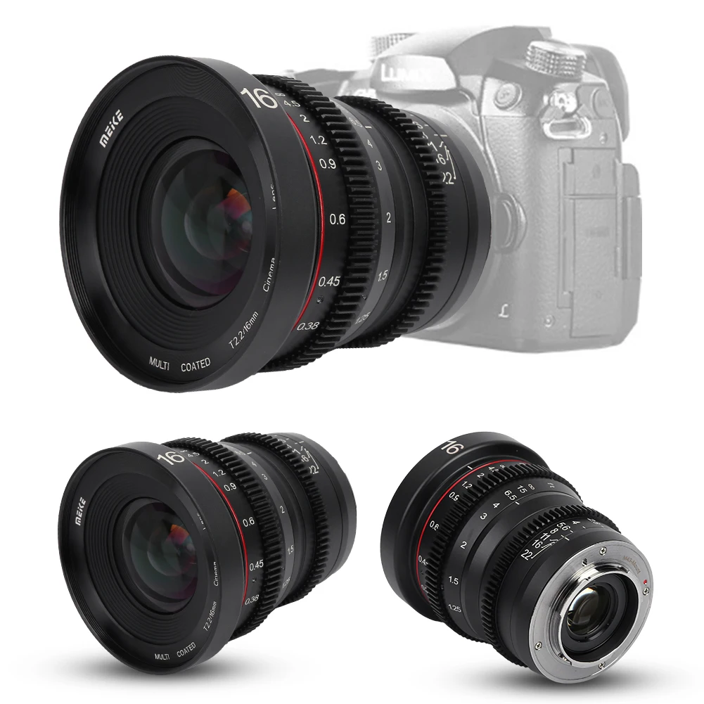 Meike 16 мм T2.2 объектив с ручным фокусом для Olympus M4/3 крепление беззеркальных объективов для камеры