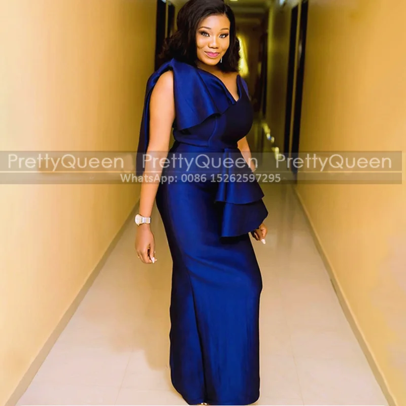 Женское атласное платье русалка Элегантное Длинное Платье Королевского синего