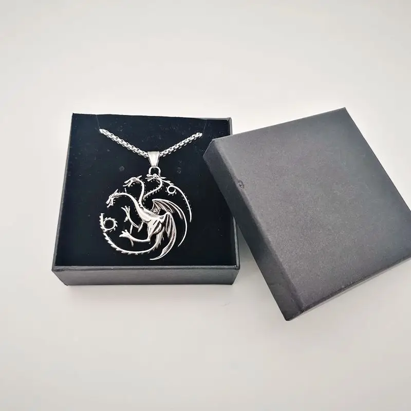 Новое ожерелье из нержавеющей стали 316L с 3 головками дракона мужское винтажное