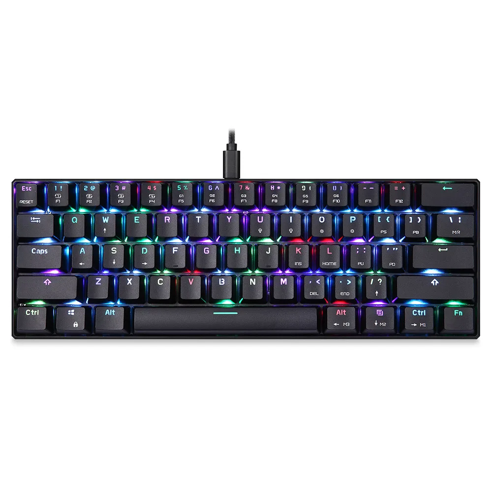 

CK61 Wired Keyboard Portable USB RGB LED Backlight 61 Keys Mechanical Gaming Keypad for Computer Gamer Home Office