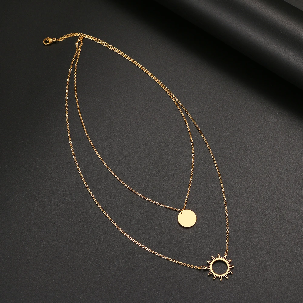 Подвеска из нержавеющей стали подвеска в виде подсолнуха и геометрического