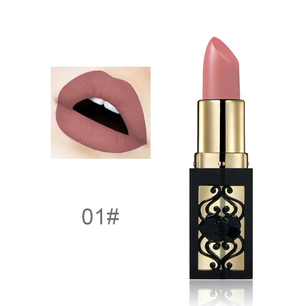 12 Colors Long Lasting Lipstick Mate Batom Glitter Waterproof Matt Lip Stick Nude Make Up Lips Makeup Teayason |