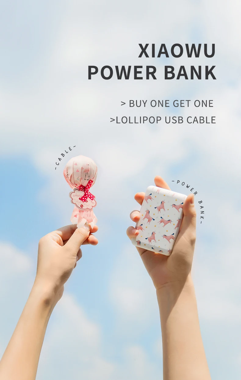 Maoxin повербанк внешний аккумулятор 10000mAh за xiaomi Android iPhone samsung портативная зарядка обожаемый павербанк мощный powerbank повер банк эмоджи мини с USB-кабелем