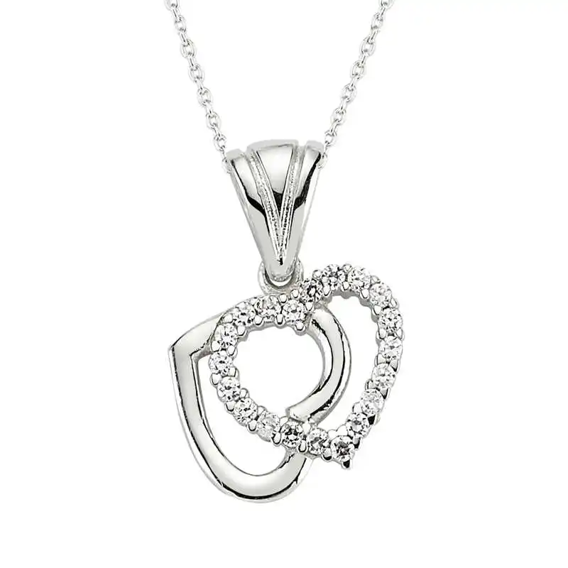 

Silver Double Heart Women Necklace