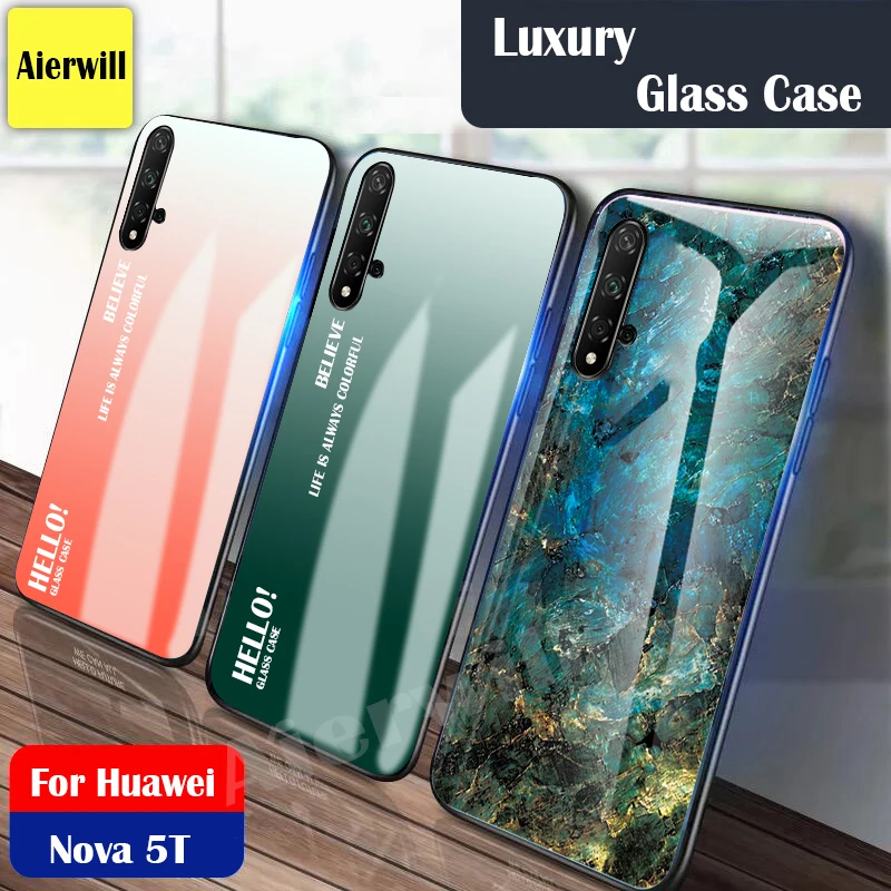 Чехол для huawei nova 5 t чехол градиентного цвета Авроры противоударный на заднюю