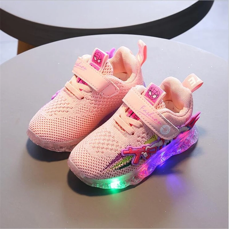 Кроссовки-пауки мужские детские со светодиодсветильник кой сетчатые