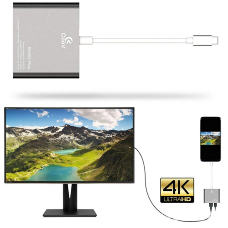 USB Type C к HDMI цифровой концентратор портативное PD зарядное устройство 4K док станция