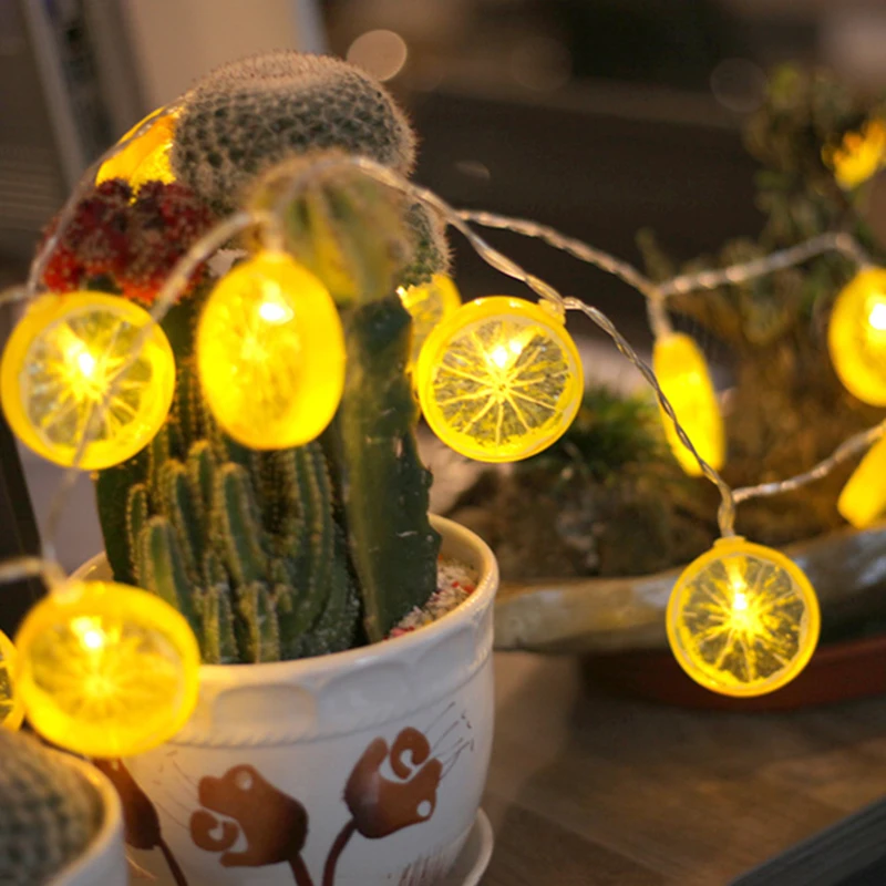 5 м 40LED лимонная Гирлянда Свет Открытый водонепроницаемый фрукты батарея питание