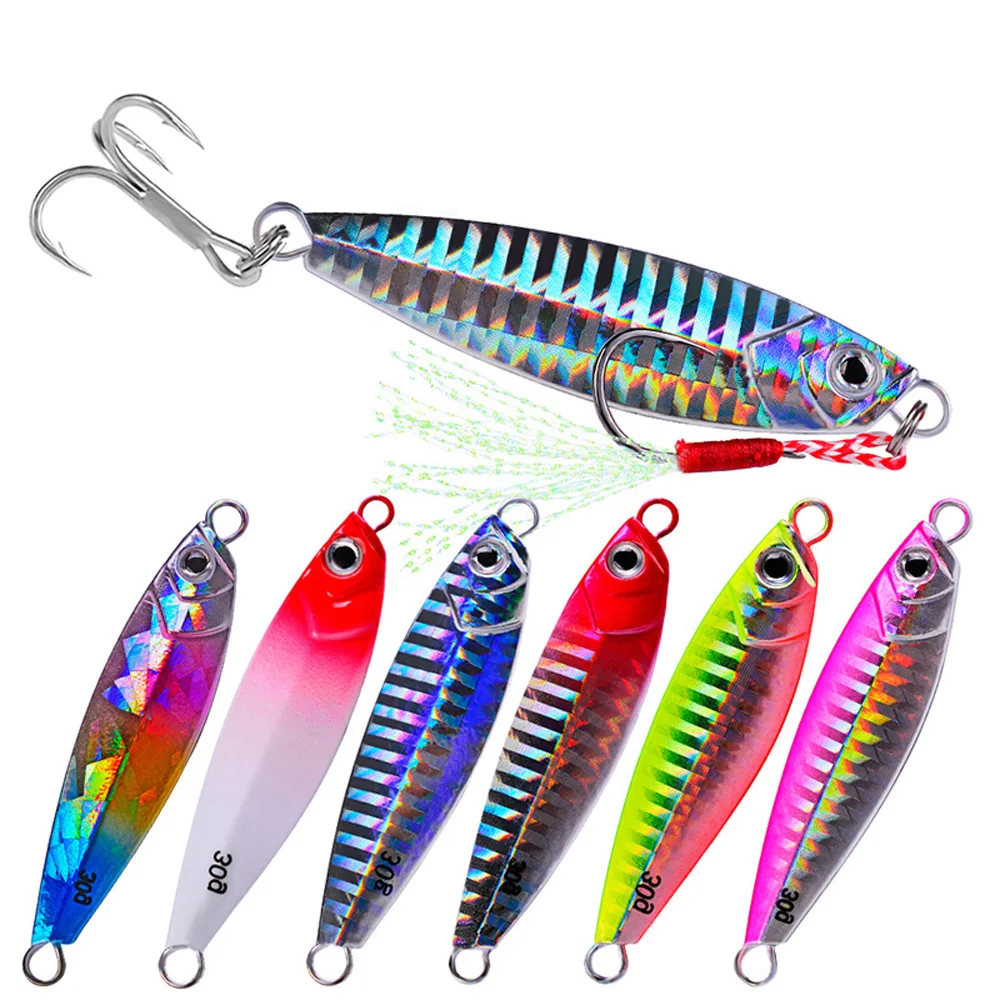 

6pcs/lot Jig Spoon Fish 7-10-15-20-30g Metal Jigging Fishing Lures Shore Casting Sea Bass Lure Artificial Spoon Hard Bait Tackle