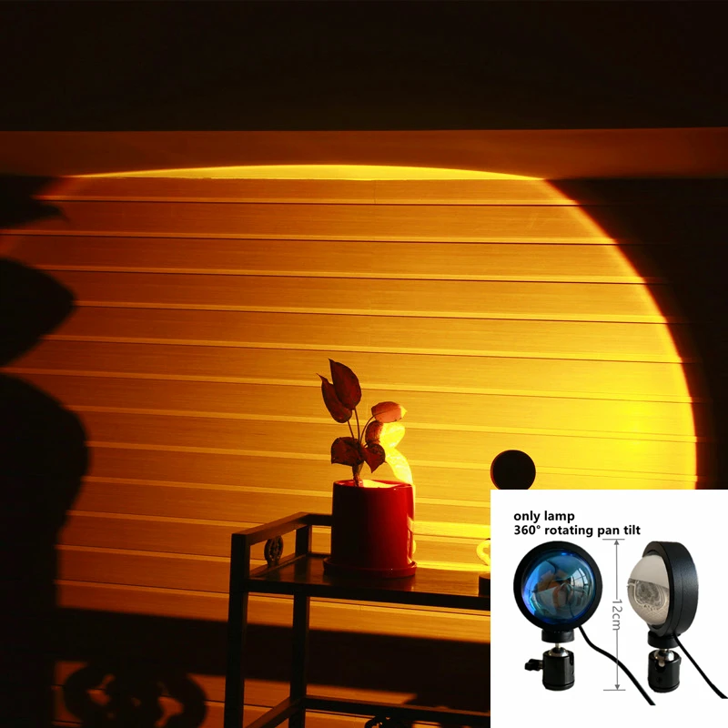 Лампа проектор с закатом романтический ночник радужной LED подсветкой декор для