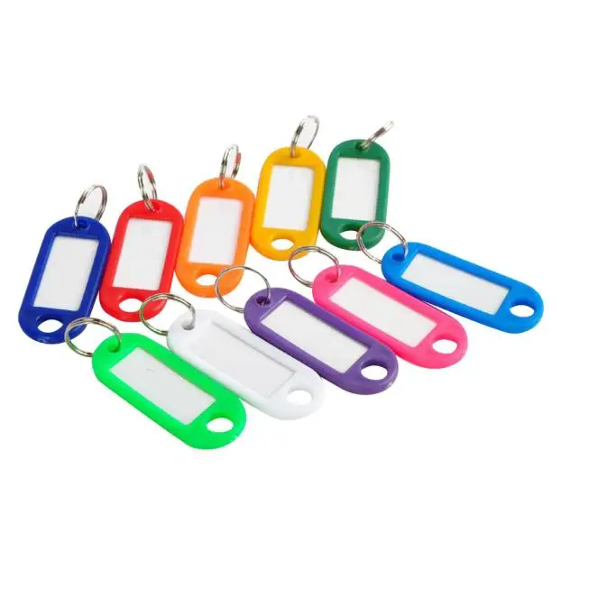 100 pcs Plastic Key Tags Assorted Rings ID Name Card Fob Label New Hot Sale SD | Garment Labels