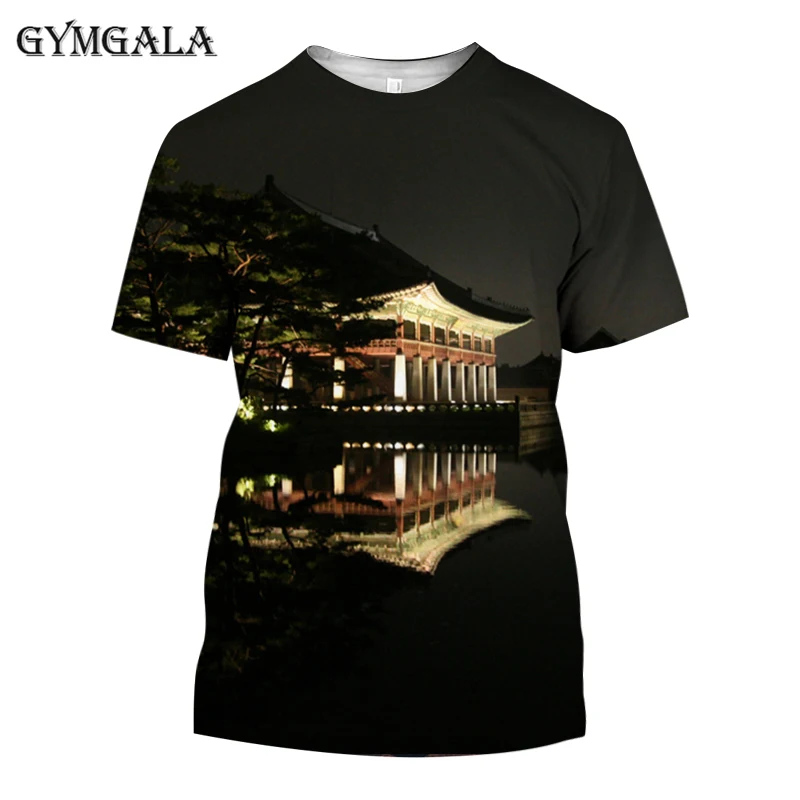 

2021 Men's T-shirt Summer Men's Brand Neck T-shirt Beer Short Sleeve 3D Outdoor, sea, snow mountain T-shirt Printing T-shirt