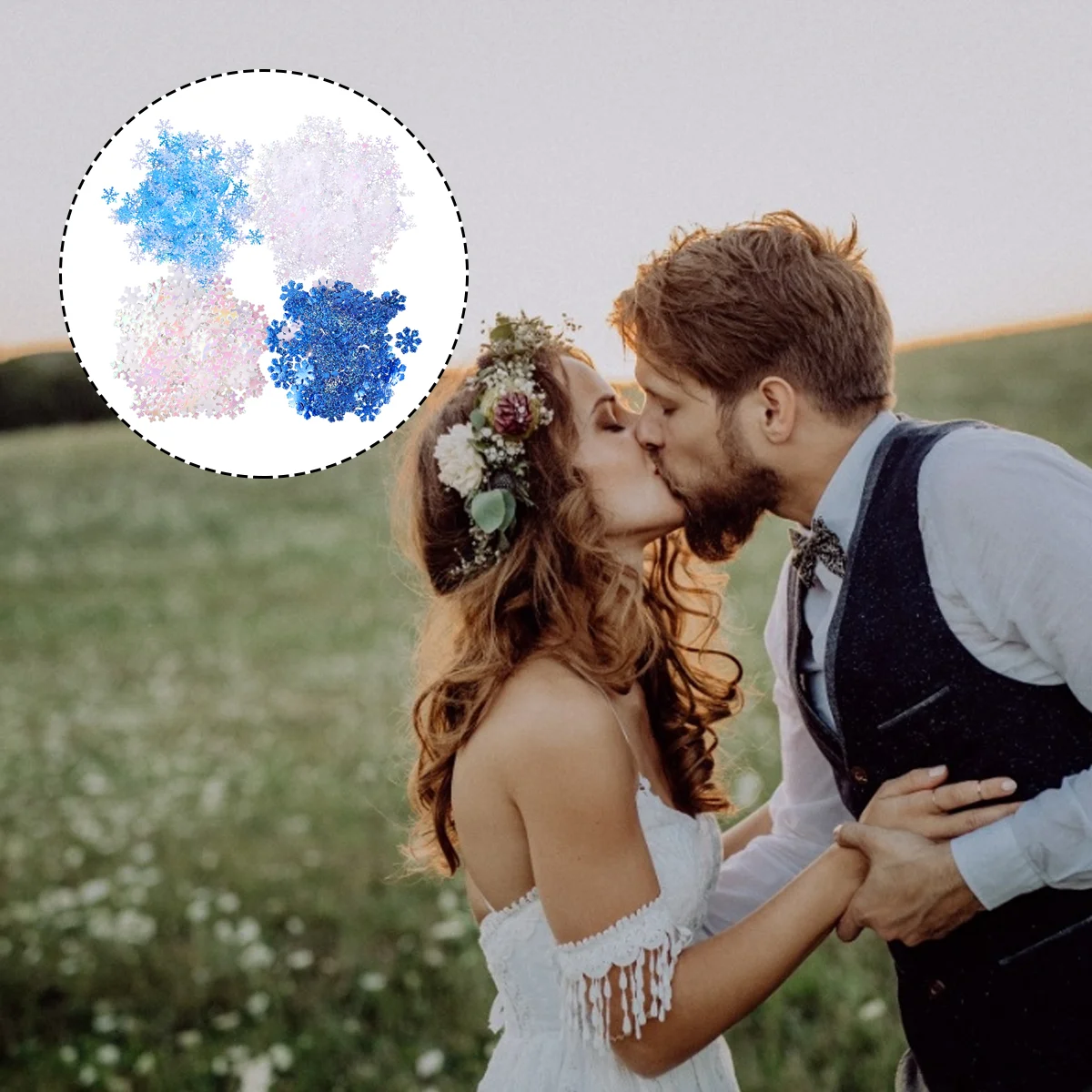 

700 шт., Искусственные Рождественские декоративные снежинки для фестивавечерние НКИ, свадьбы (3 см, белый, 2,5 см, 2 см, синий,