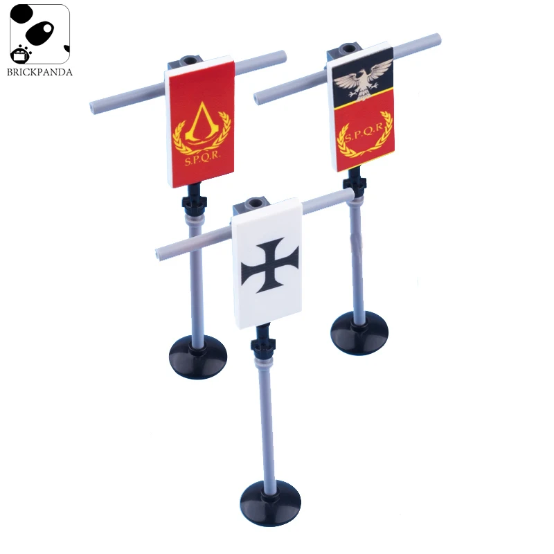 MOC средневековый город римские солдаты Minifigs аксессуары строительные блоки