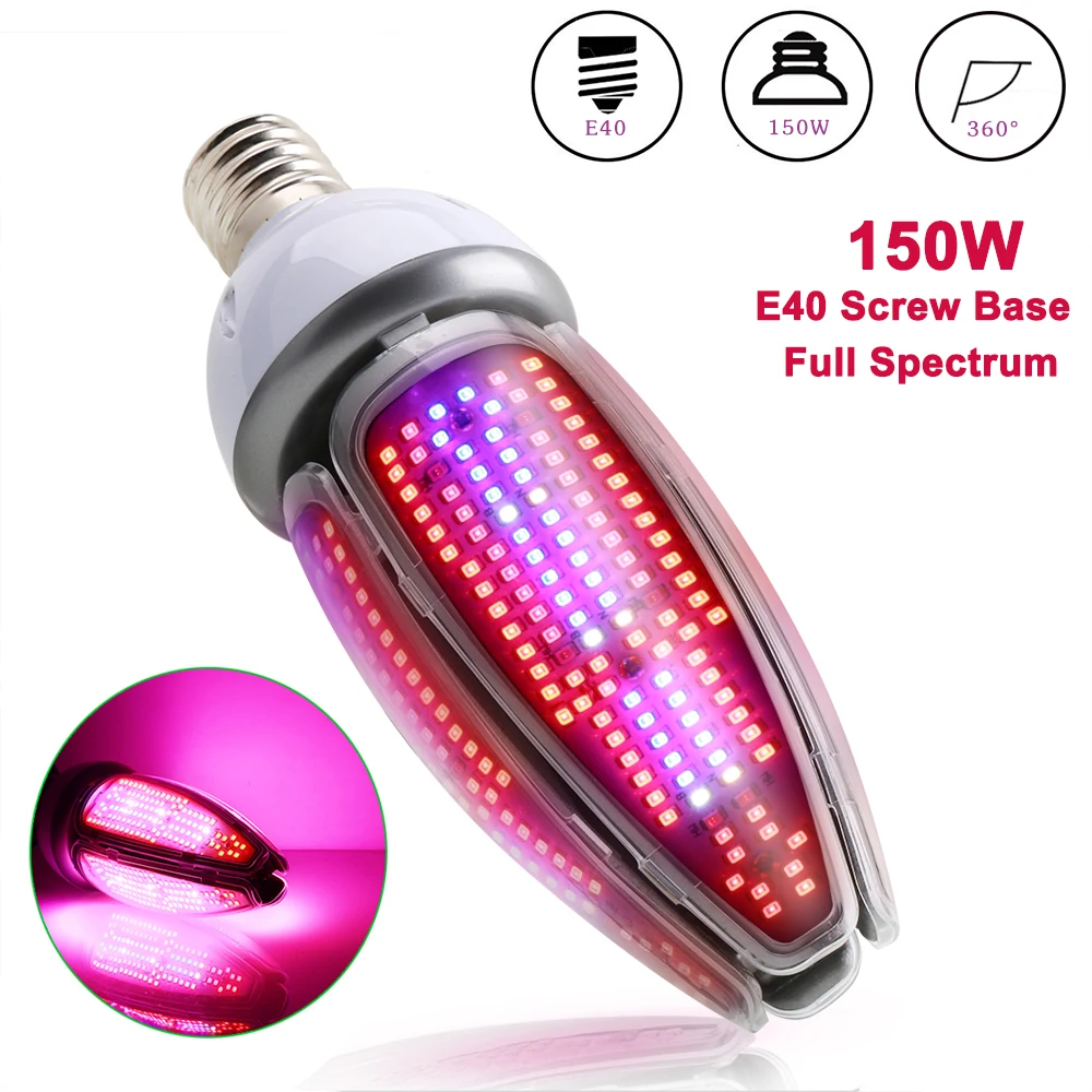 

XRYL E27/E40 LED Grow Light 150W Full Spectrum Corn Bulb Tent Indoor Greenhouse Hydroponics Plants Flowers Vegetable Growth Lamp