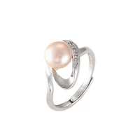 new listing 925 silver jewelry lady pearl ring korean fashion silver ring ring holding hand jewelry for women