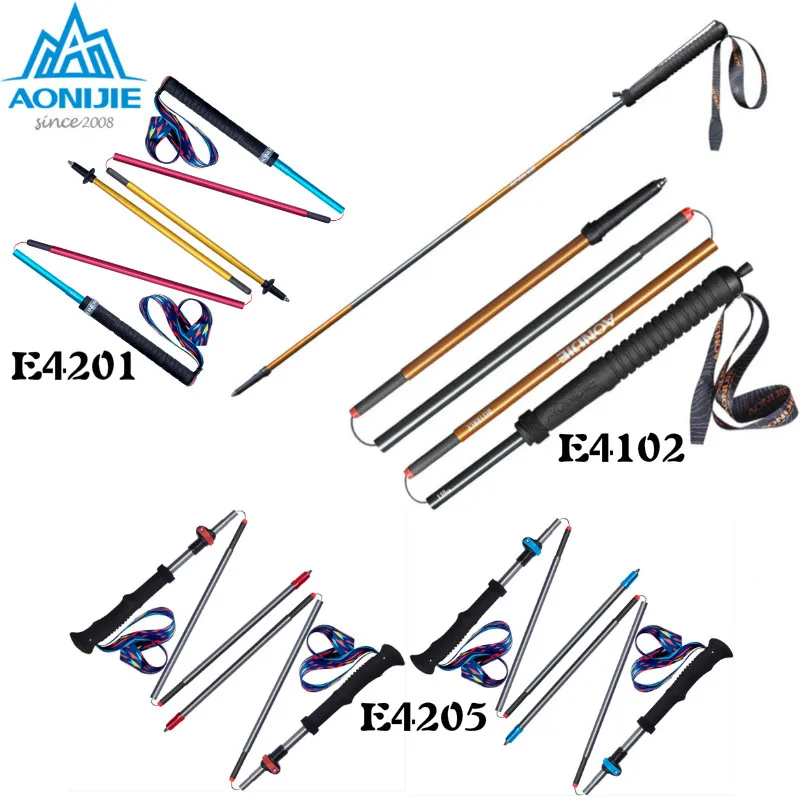 

2PCS AONIJIE E4201 Lightweight Folding Collapsible Quick Lock Trekking Pole Hiking Pole Trail Running Walking Stick Carbon Fiber