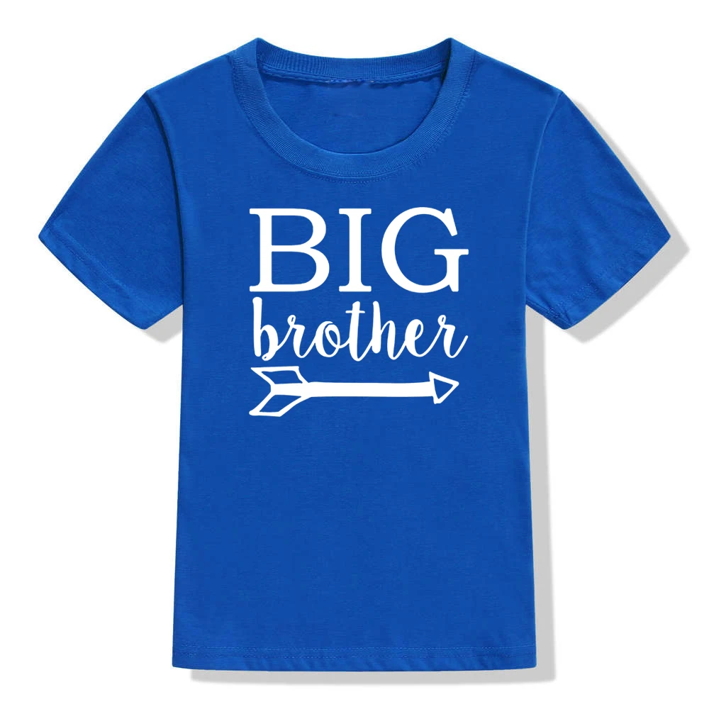 Футболка с надписью Big Brother Одежда для мальчиков модная черная футболка короткими
