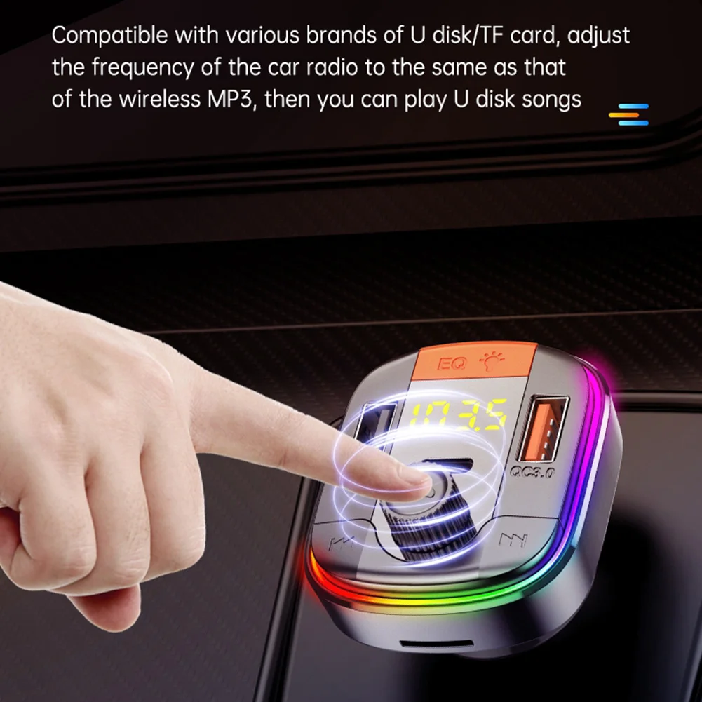 FM-передатчик 7 цветов T832 светодиодная подсветка телефон с MP3-плеером легкая