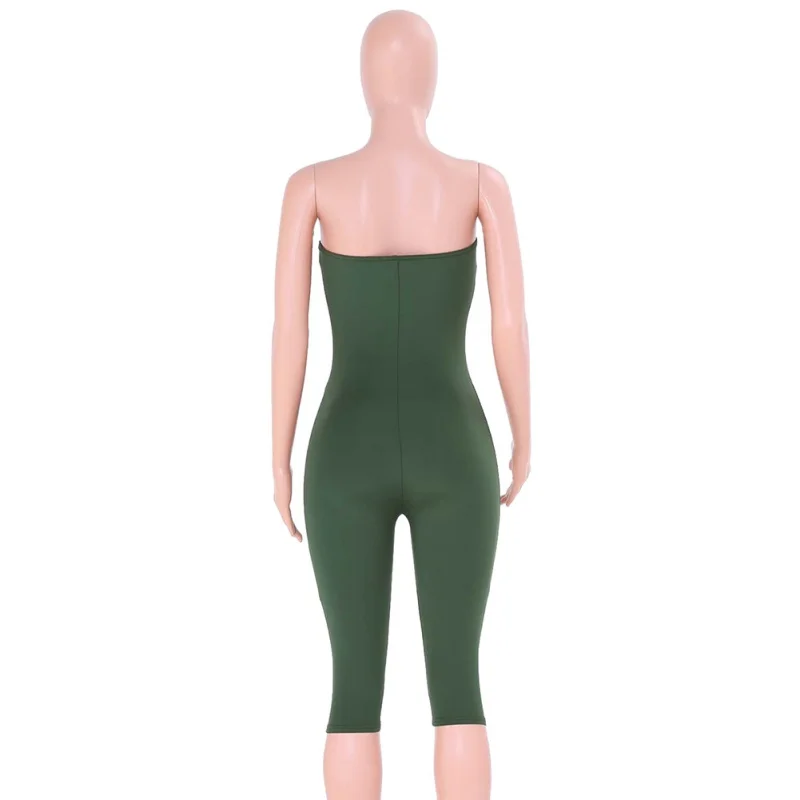 

Black Skinny Glitter Strapless Tube Romper Sleeveless Street wear Female 2019 Women sexy high quality street sports playsuits