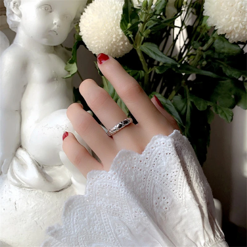 Оптовая Готическая Глянцевая ромбовидная простая бижутерия кольца для дам крест