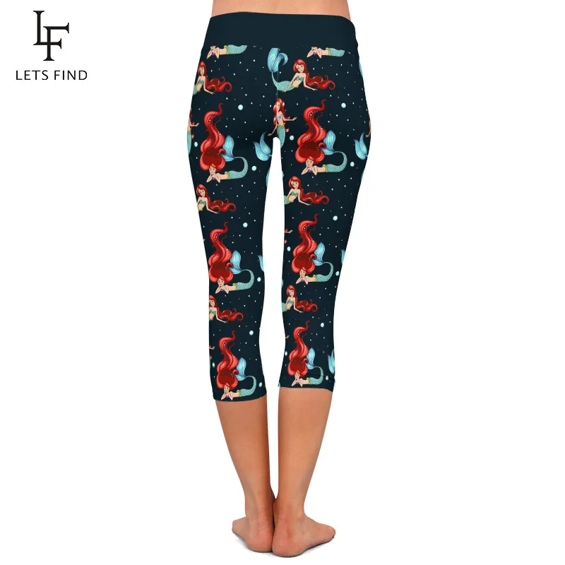 Леггинсы женские летние эластичные до середины икры с высокой талией | Женская