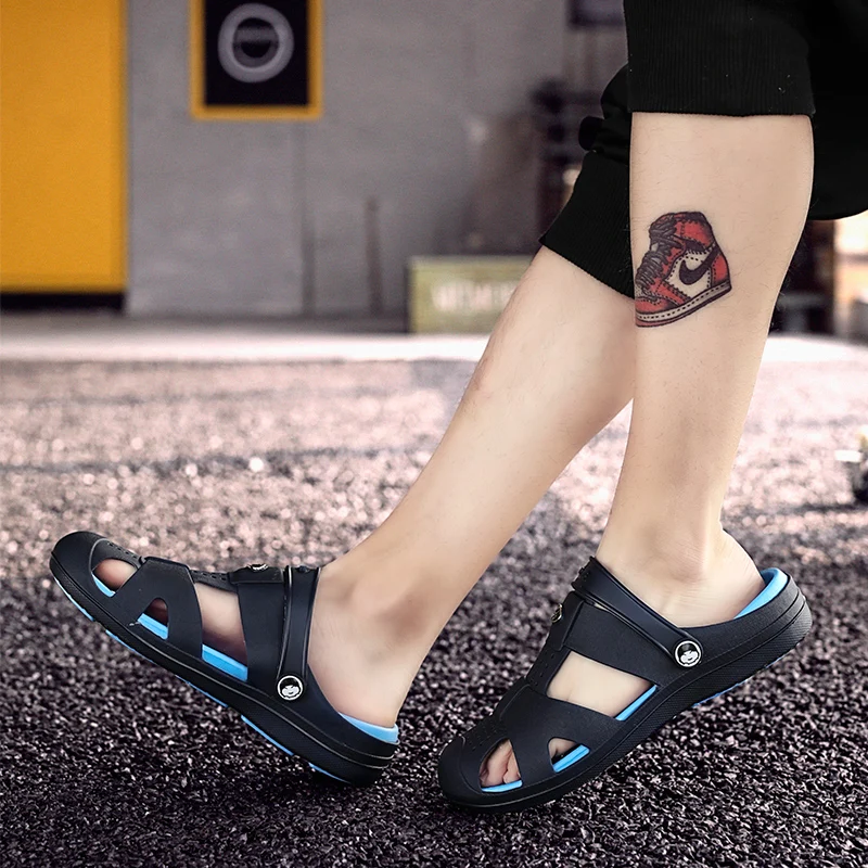 

Шлепанцы мужские для сада и пляжа, Классические сандалии для плавания, пляжная обувь, яркие, для улицы, оригинал