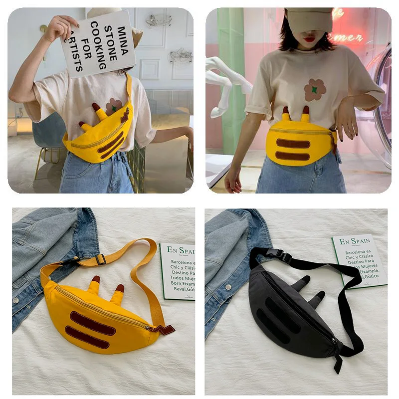 Холщовая нагрудная Сумка Pokemon Pikachu для мужчин и женщин модная сумочка на плечо