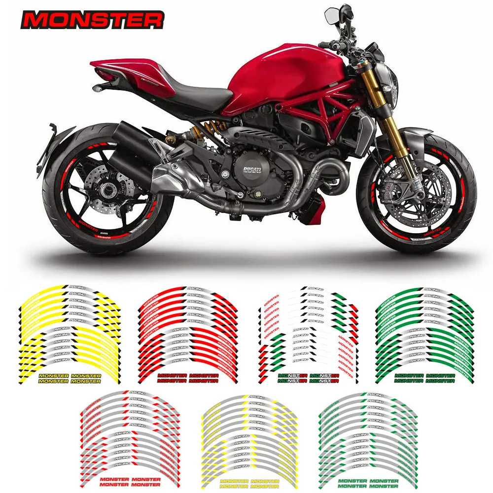 12 шт. светоотражающие полосы на колеса для мотоцикла DUCATI MONSTER 695 696 796 1100S|Наклейки и